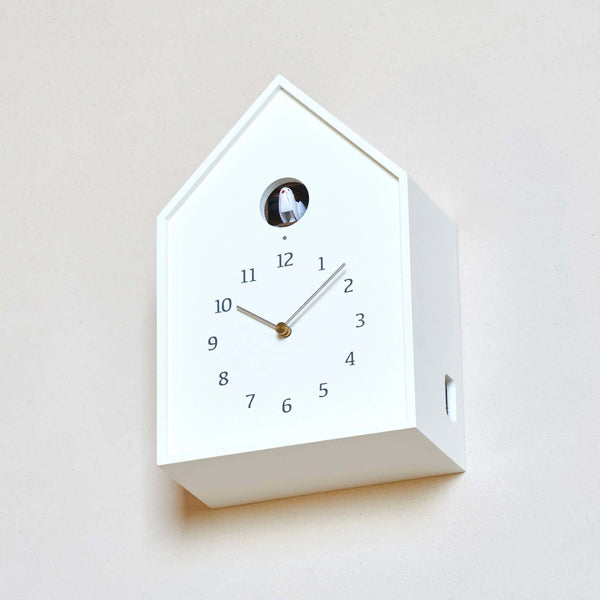 'Birdhouse' Table/Wall Cuckoo Clock (White) by Lemnos - Cuckoo