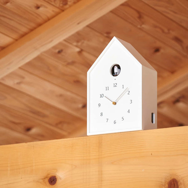 'Birdhouse' Table/Wall Cuckoo Clock (White) by Lemnos