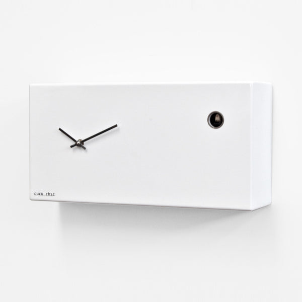 Cucu Chic' Rectangular Cuckoo Clock (Gloss White) by Progetti